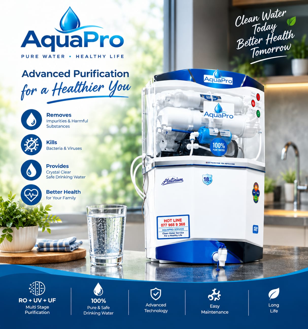 AquaPro RO + UV + UF water purifier
